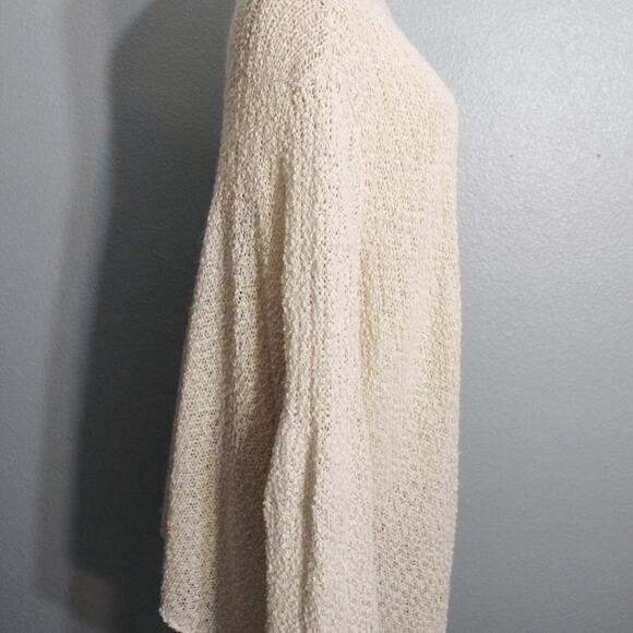 Knox Rose Fuzzy Cardigan Sweater Open Front Beige/Off White Size S - Picture 8 of 8